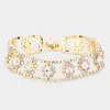 Fashnzfab Crystal Rhinestone Evening Bracelet Ab, Gold In Multi