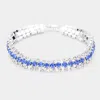 Fashnzfab Crystal Rhinestone Evening Bracelet Blue In Blue