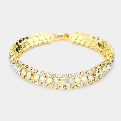 Fashnzfab Crystal Rhinestone Evening Bracelet In Multi