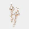Fashnzfab Crystal Rhinestone Floral Drop Evening Earrings N - Clear, Gold In Multi