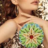 Fashnzfab Crystal Rhinestone Flower Evening Clutch Bag In Multi