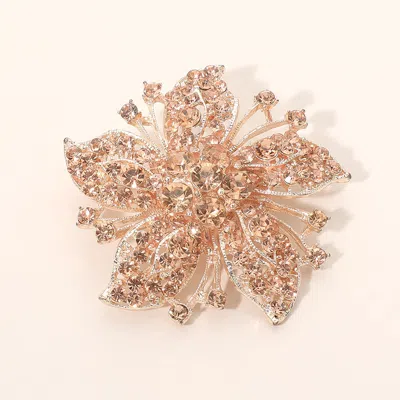 Fashnzfab Crystal Rhinestone Flower Pin Brooch In Multi