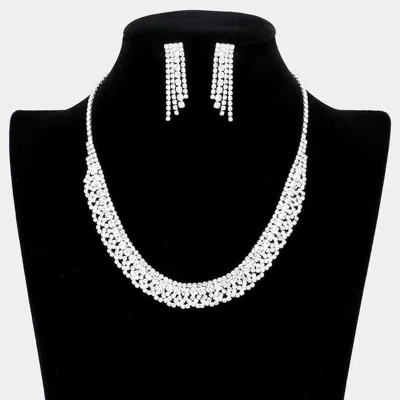 Fashnzfab Crystal Rhinestone Pave Necklace In Pattern
