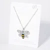 Fashnzfab Crystal Rhinestone Paved Enamel Honey Bee Pendant Necklace In Multi