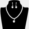 Fashnzfab Crystal Rhinestone Pearl Accented Necklace In White