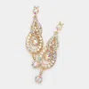 Fashnzfab Crystal Rhinestone Rosette Dangle Evening Earrings In Multi