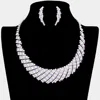 Fashnzfab Crystal Rhinestone Round Collar Necklace In Metallic