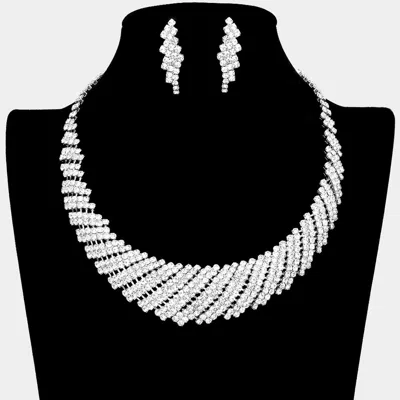 Fashnzfab Crystal Rhinestone Round Collar Necklace In Multi