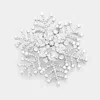 Fashnzfab Crystal Rhinestone Snowflake Pin Brooch In Silver