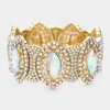 Fashnzfab Crystal Rhinestone Stretch Evening Bracelet Ab, Gold In Gold