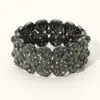 Fashnzfab Crystal Rhinestone Stretch Evening Bracelet Black Diamond In Multi