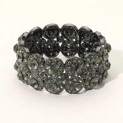 Fashnzfab Crystal Rhinestone Stretch Evening Bracelet Black Diamond In Multi