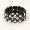 Fashnzfab Crystal Rhinestone Stretch Evening Bracelet Black, Multi In Multi
