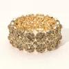 Fashnzfab Crystal Rhinestone Stretch Evening Bracelet Gold, Lt Col Topaz In Multi