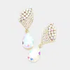 Fashnzfab Crystal Rhinestone Teardrop Evening Earrings - Ab, Gold In Gold