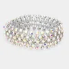 Fashnzfab Crystal Round Bubble Stretch Evening Bracelet Ab, Silver In Multi