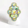 Fashnzfab Crystal Round Embellished Stretch Ring In Multi