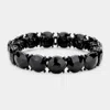 Fashnzfab Crystal Round Stretch Evening Bracelet In Black