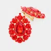 Fashnzfab Crystal Round Trimmed Teardrop Clip On Evening Earrings In Multi