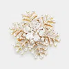 Fashnzfab Crystal Snowflake Pin Brooch In Multi