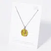 Fashnzfab Crystal Softball Pendant Necklace In Yellow