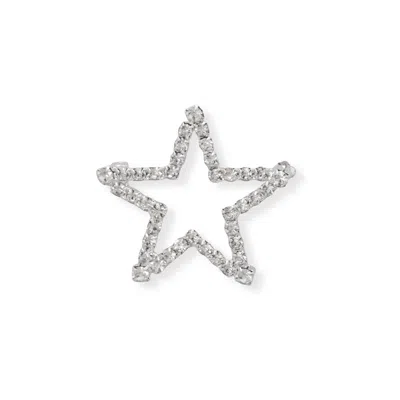 Fashnzfab Crystal Star Outline Fashion Pin In Red