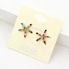 Fashnzfab Crystal Starfish Stud Earrings In Multi