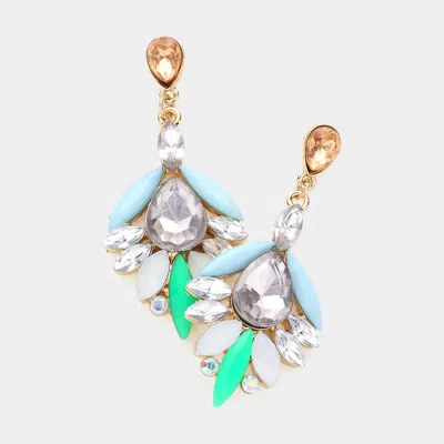 Fashnzfab Crystal Statement Earrings In Gold