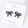 Fashnzfab Crystal Stone Studded Ribbon Stud Earrings In Multi