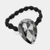 Fashnzfab Crystal Teardrop Accented Stretch Hair Band In Black