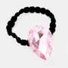 Fashnzfab Crystal Teardrop Accented Stretch Hair Band In Pink