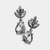 Fashnzfab Crystal Teardrop Cluster Vine Evening Earrings In Multi