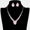 Fashnzfab Crystal Teardrop Drop Rhinestone Necklace In Gold
