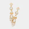 Fashnzfab Crystal Vine Dangle Earrings In Gold