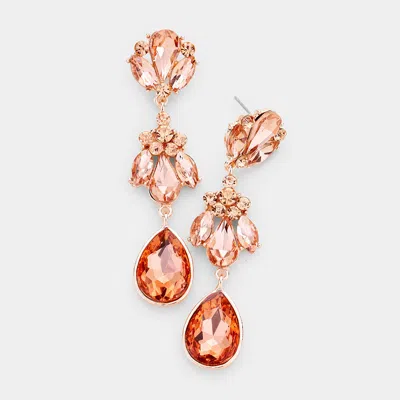 Fashnzfab Crystal Vine Drop Evening Earrings In Gold