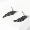 Fashnzfab Crystal Wing Stud Earrings In Blue
