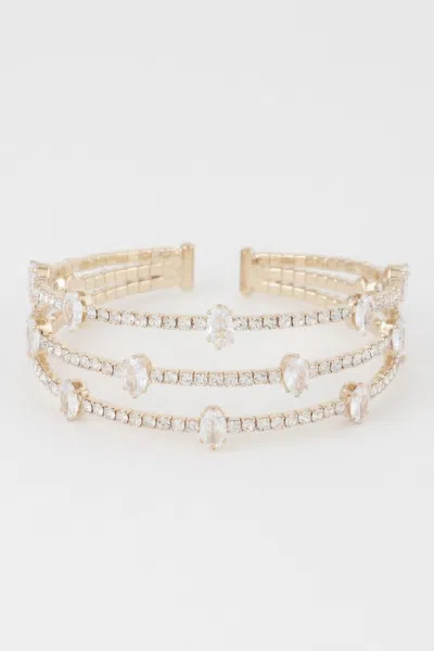 Fashnzfab Cubic Rhinestone Bracelets In Multi