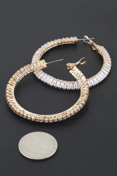 Fashnzfab Cubic Zirconia Crystal Hoop Earrings In Multi