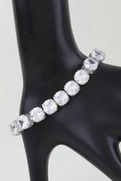 Fashnzfab Cubic Zirconia Rhinestone Cuff Bracelet In Multi