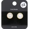Fashnzfab Cubic Zirconia Stud Evening Earrings In Multi