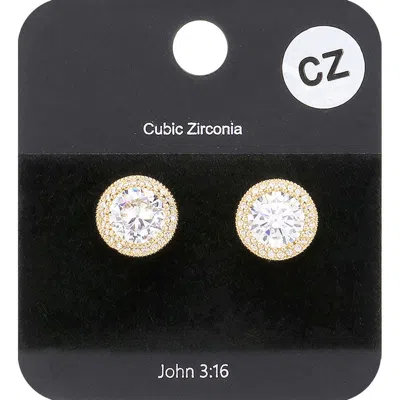 Fashnzfab Cubic Zirconia Stud Evening Earrings In Multi