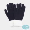 Fashnzfab Cuffed Knit Smart Touch Gloves In Blue