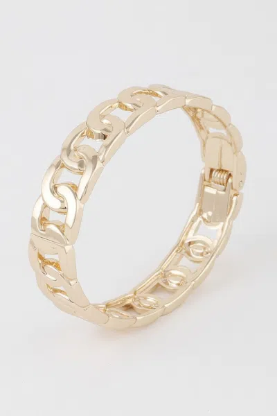 Fashnzfab Curb Chain Cuff Bracelet In Gold