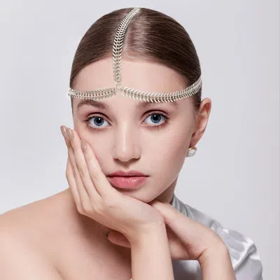 Fashnzfab Curved Metal Link Head Chain In Gold