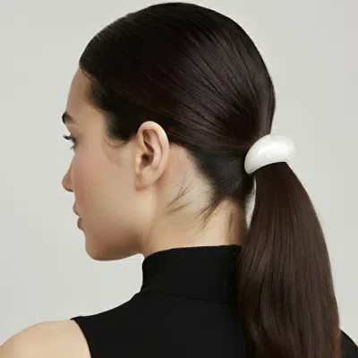 Fashnzfab Curved Resin Accent Hair Band In White