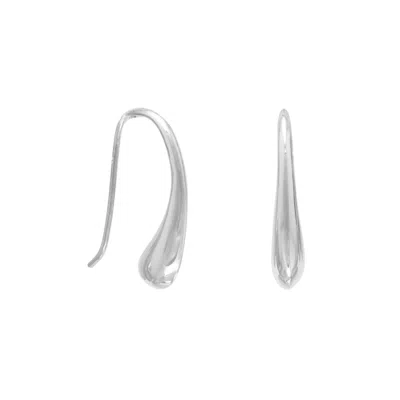 Fashnzfab Curved Teardrop Wire Earrings In Red