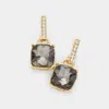 Fashnzfab Cushion Square Stone Dangle Evening Earrings In Multi