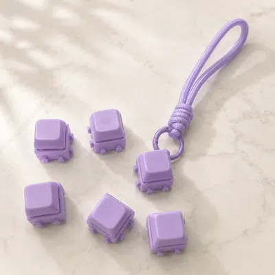 Fashnzfab Customizable Diy Stress Relief Cube Keyboard Clicker Fidget Keychain Bag Charms In Purple