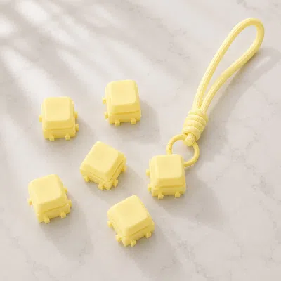 Fashnzfab Customizable Diy Stress Relief Cube Keyboard Clicker Fidget Keychain Bag Charms In Yellow