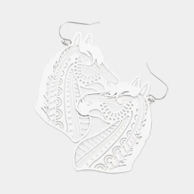 Fashnzfab Cut Out Brass Metal Horse Dangle Earrings In Multi
